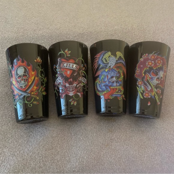 Ed Hardy Accents Ed Hardy Black Drinking Glasses Poshmark